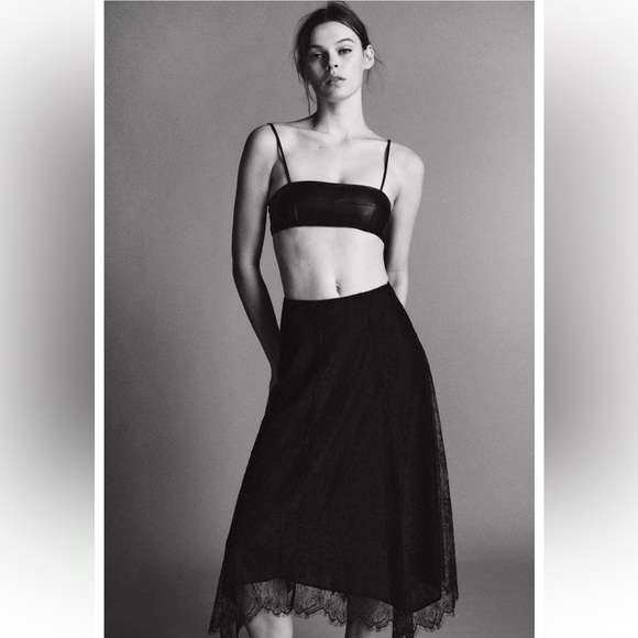 Zara Black Lace Midi Skirt - Picture 2 of 8